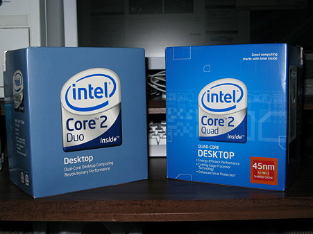 E6750とQ9550のパッケージ