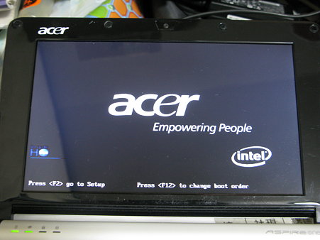 2009.10.19 Acer Aspire One 最初の画面