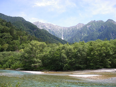 大正池自然研修路からの穂高連峰２