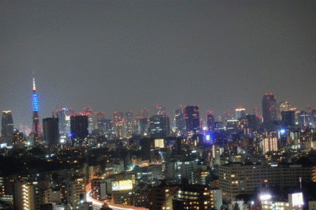 東京タワー　ライトアップの色が変わる時