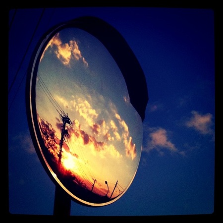Sky in the mirror