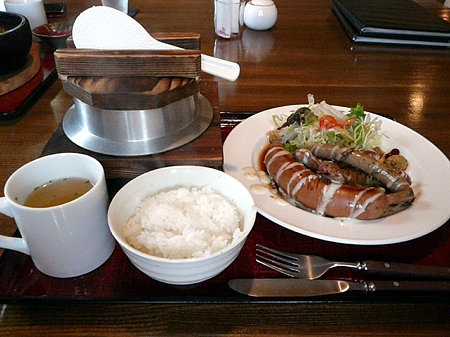 釜炊きごはんとソーセージセット